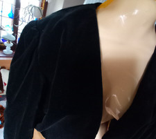 altes Schwarzes Samt- Bolero Jäckchen Samt  3/4 Ärmel ,40/50er