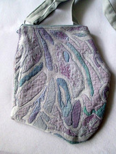 Unikat Tasche crossbody Schultertasche klein bunt blau grün grau 25h x 22 br