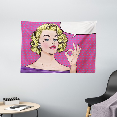 Pop art wandteppich blonde - pop,