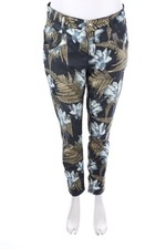 MOS MOSH Hose Blumen Print W31 Blau-Töne olive grey