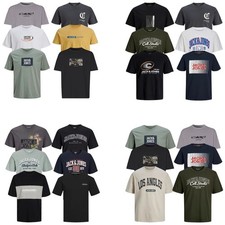 Jack Jones Herren T-Shirt 6er Pack O-Neck Tee Rundhals Plus Size Big S - 8XL