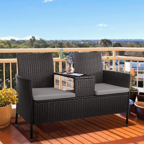 Sitzer polyrattan gartenbank - 2-sitzer,