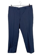 WESTBURY Herren Anzughose Business Elegant Blau Gr. W32/48/M Wolle