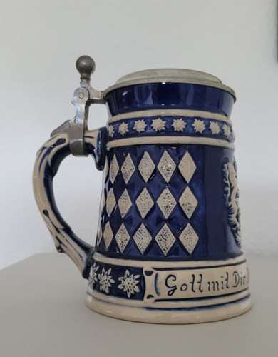 Blau weißer bierkrug beyer - blau-weißer,