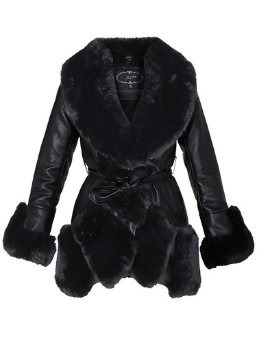 Damen kunstleder mantel - damen,
