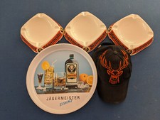 Jägermeister-Konvolut, 3 Aschenbecher und 1 Tablett