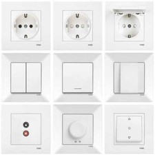 VIKO by Panasonic Schuko Steckdose Taster Schalter Jalousie Dimmer USB SAT-TV