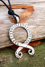 Runenschleife Trollkreuz K37.7 Schmuck Thorshammer Mittelalter Wikinger Leder
