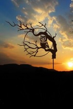 Edelrost Gartenstab Eule