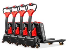 4x Stück Elektrohubwagen 1500 kg Lithium-Ionen 24 V Akku Stützräder Handhubwagen