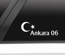 Auto Aufklebe Sticker Türkei Ayyildiz - Memleket - z.B Ankara, Trabzon, Kayseri