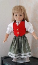 Puppe mit Stoffkörper Mädchen 43cm Vintage Gemarktet mit Doppel W