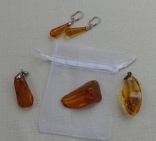 Konvolut Bernstein Schmuck Ohrhänger Brisuren Silber 925 Anhänger und Zugabe