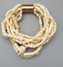 Schönes Vintage-Armband – 925er Silberverschluss – 11-reihig - Knochen?