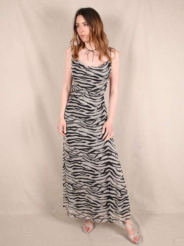 Zara maxikleid mit zebra print - maxikleid, zebra-print