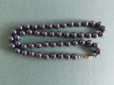 Edelstein Mode Schmuck Collier Kette Hämatit 50cm Designe Perlen 8 mm Deko Top