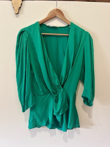 Zara satin wickel bluse top - wickel,