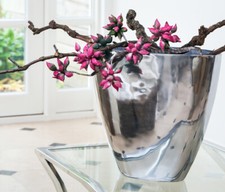 Ovale Deko Vase Alu Chrom