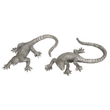 Eidechse 2er Set silber 14cm,Gecko,Salamander,Tierfigur,Gartendeko,NEU !!!