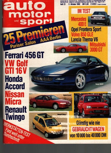 Zeitschrift auto motor und - auto,