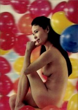 3-D Ak Erotik, Nackte Asiatin, Frauenakt, Busen, Beine, Ballons - 4865648