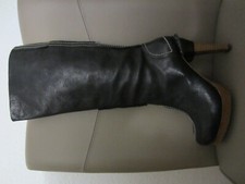 Hohe Stiefel total schwarz, weiß gesteppt Highheels  trendy  HARLOT  Top Zustand