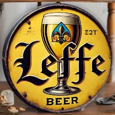 Blechschild rund Leffe Bier