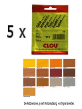 Clou Beutelbeize 5 x 5g Holzbeize Holz Beize Holzschutz Pulverbeize Möbelbeize