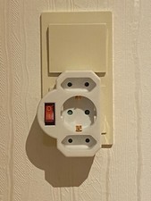 Hama Steckdosenadapter Mehrfachstecker 3-fach, Schalter 1x Schuko 2x Eurostecker