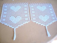 4 x  Häkelgardine In weiß