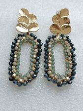 1 paar Ohrringe Hänger Goldfarben/ Perlchen Erdtöne Hochzeit  Modeschmuck