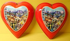 Oktoberfest München Souvenir 2 Herzen Blech Germany 60er Jahre