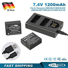 2x 1.2Ah Akku& Ladegerät für Panasonic Lumix DC-TZ91 TZ101 TZ202 TZ81 DMW-BLE9