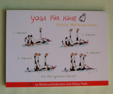 1x Postkartenbuch Weihnachten Yoga für Kühe 14 verschiedene Motive Postkarten lu