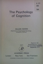 The Psychology of Cognition. Cohen, Gillian: