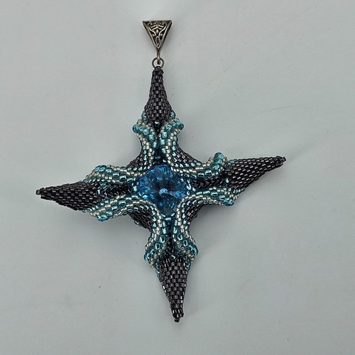 Anhänger stern kreuz blau - anhänger,