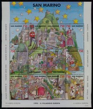 SAN MARINO KLEINBOGEN 1993 ** EUROPA LÄNDER SEHENSWÜRDIGKEITEN ub23