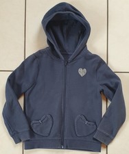 Sweatjacke blau Gr. 134 Mädchen Jacke Strass Kapuze