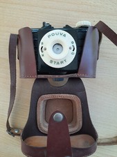 DDR Fotoapparat Pouva Start mit Kunstlederhülle, 50 er Jahre