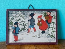 Bild Hinter Glas Kinder Schnee  Puppenstube  Puppenhaus dollhouse picture