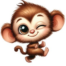 Cute Monkey Cartoon Baby