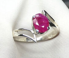 Ring 925 Silber Gr. 17,2 (54) facettierter Rubin in Magenta Rot - UNIKAT NEU