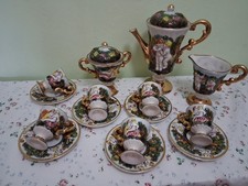 Kaffee/Mokka Service Capodimonte Rarität Antik Putten Engel 6 Personen