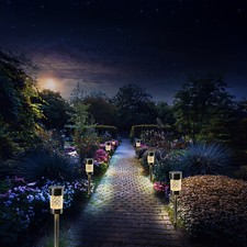 LED Solar Wegleuchten Erdspieß Edelstahl Solarleuchten Garten Balkon 10 Stück
