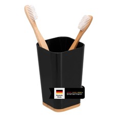 bremermann Zahnputzbecher CALVI aus Bambus und Kunststoff, schwarz