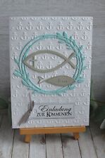 3d Einladungskarten Konfirmation Kommunion Taufe hell Blau