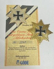 Das Eiserne Kreuz mit goldenen Strahlen (Blücherstern) - Orden - Replik