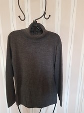 Feiner Rollkragen Pullover Wollmischung in antrazith  Gr.40  GUTER ZUSTAND