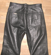 LINUS  Herren- LEDERJEANS / Lederhose in schwarz -aus Glattleder! ca. W31 / L28