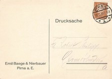 124969) DR Blg mit Perfin / Firmenlochung BN aus Pirna, Emil Baege & Nierbauer
